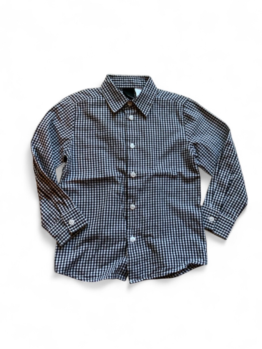 Van Heusen Black & White Plaid Button-Down Shirt Boys 5
